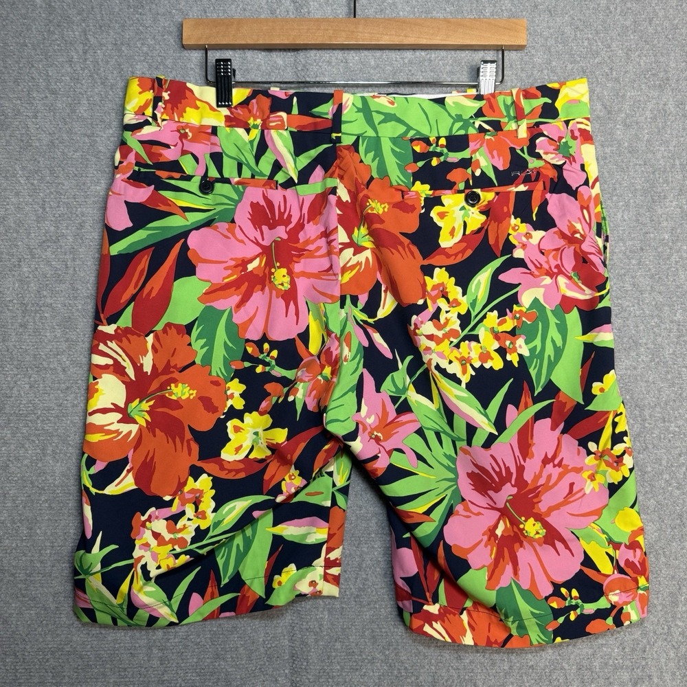 RLX Polo Ralph Lauren Golf Shorts Mens Size 36 Navy & Floral Print Performance - Picture 3 of 5